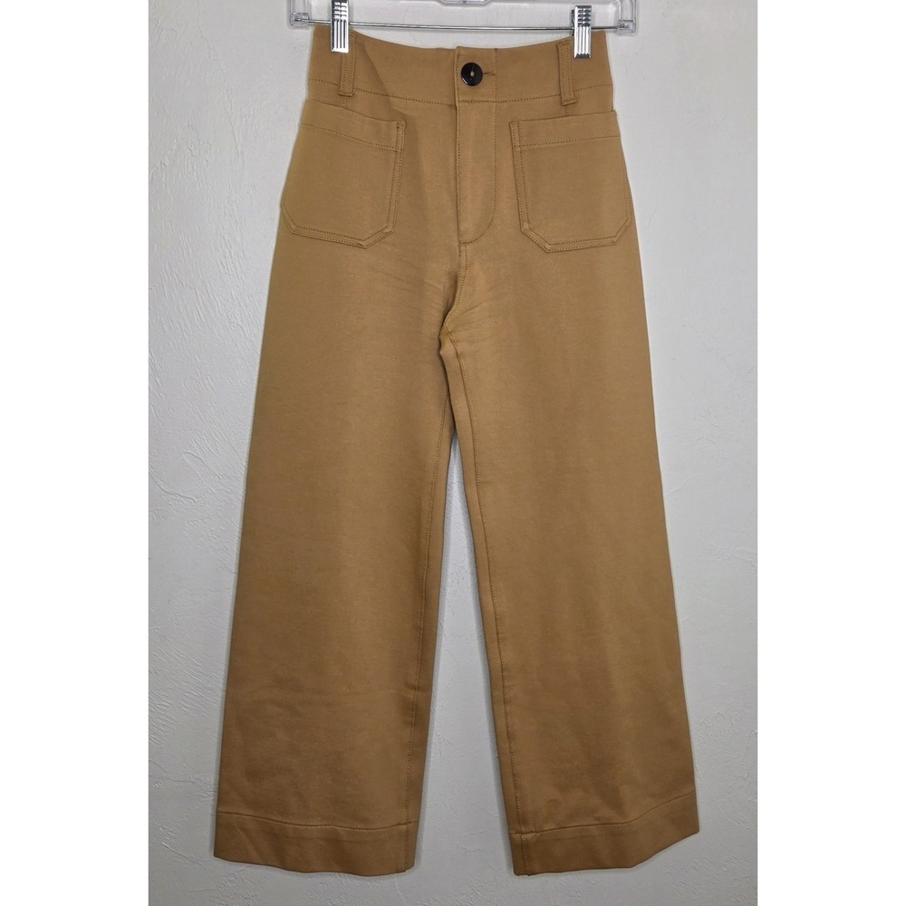 Maeve Colette Pants Womens 23 Brown Anthropologie Wide Leg Cropped 25.5 Inseam
